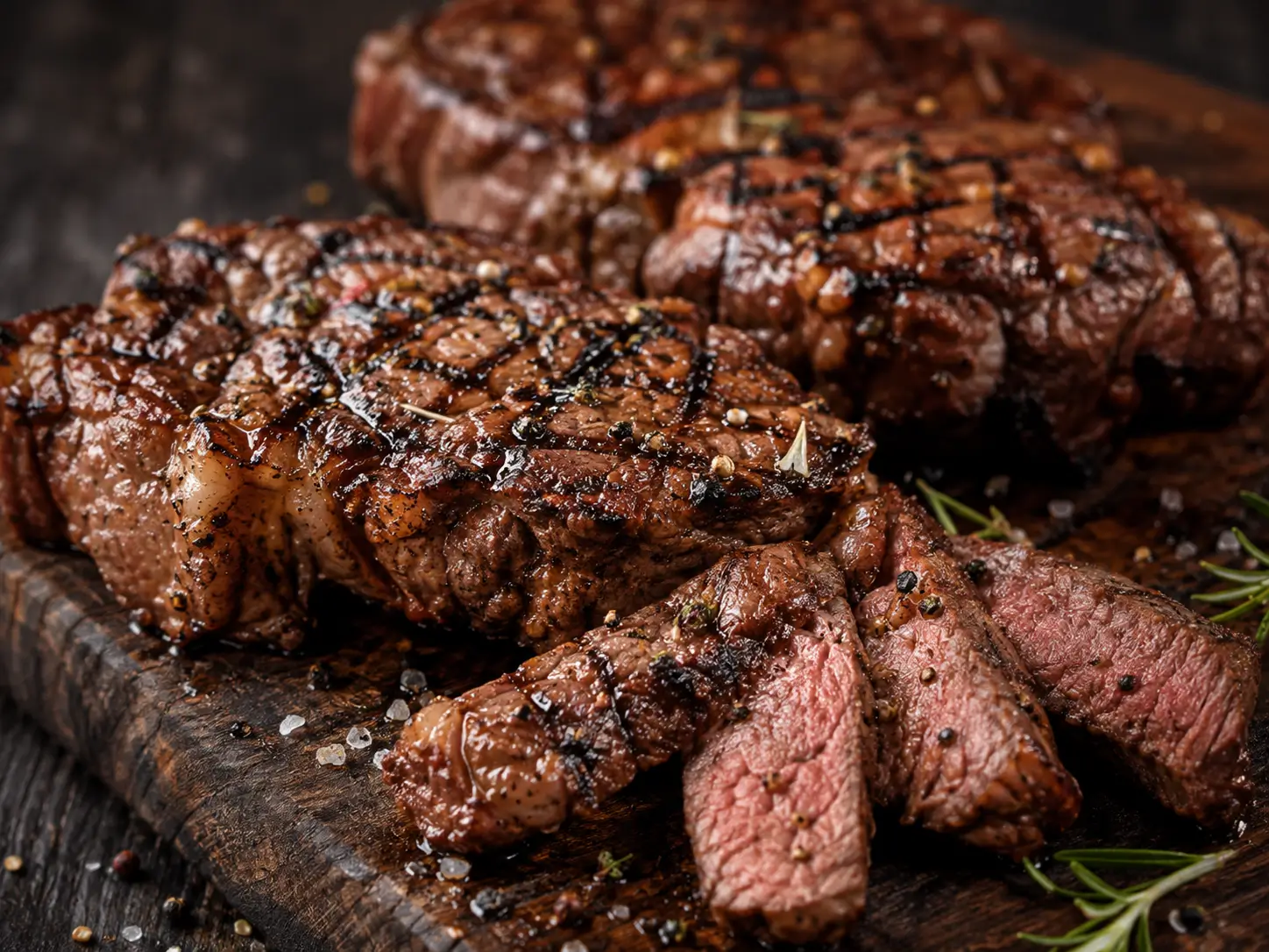 Grilled beef steaks